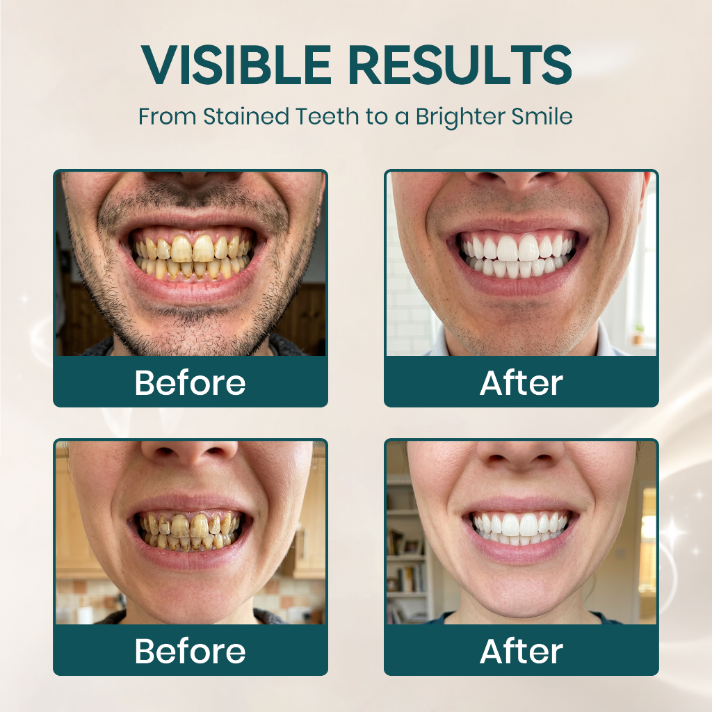 Visible results from stained teeth to a brighter smile
