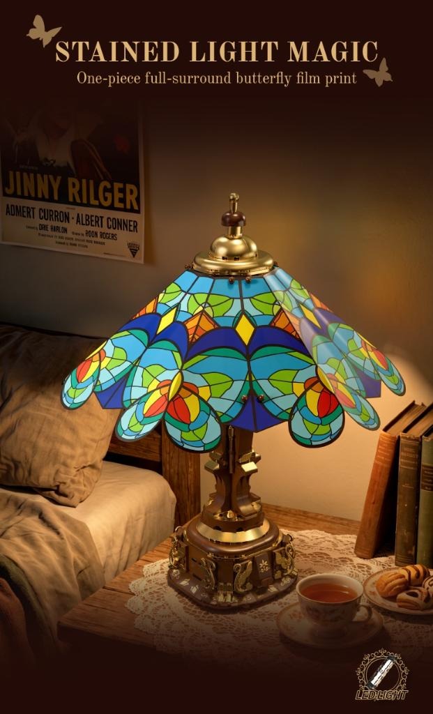 Butterfly Glaze Lamp stained light magic