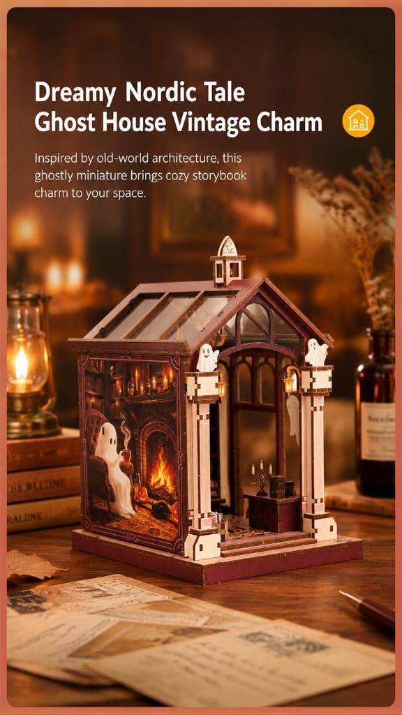 Dreamy Nordic ghost house vintage charm
