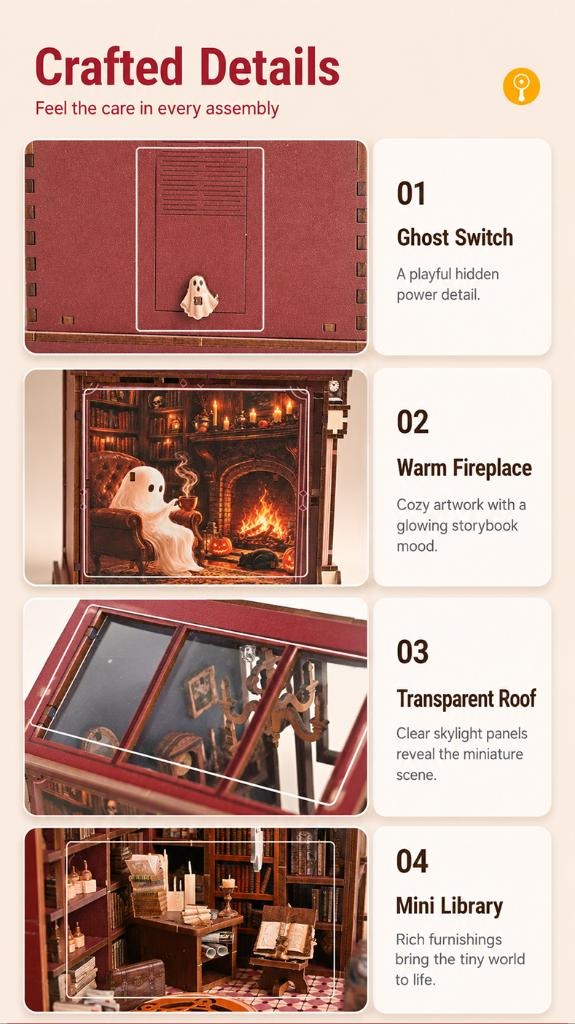 Crafted details of ghost library