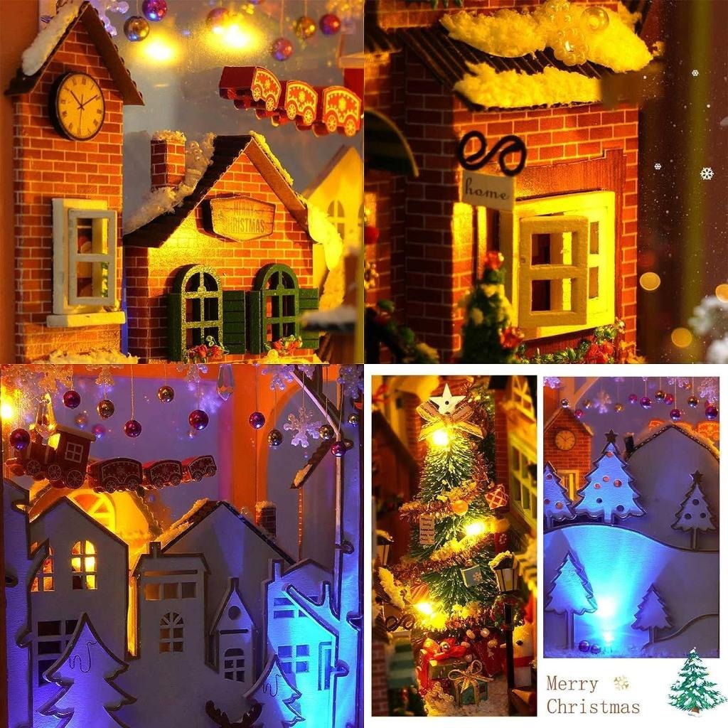 Christmas book nook festive display atmosphere