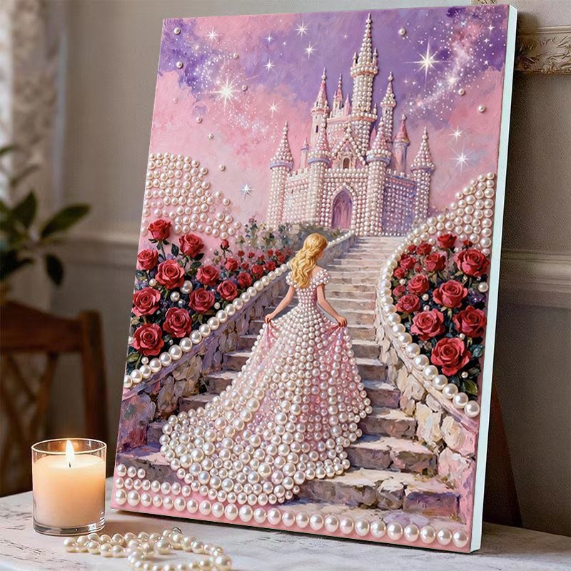 Princess staircase pearl art home display