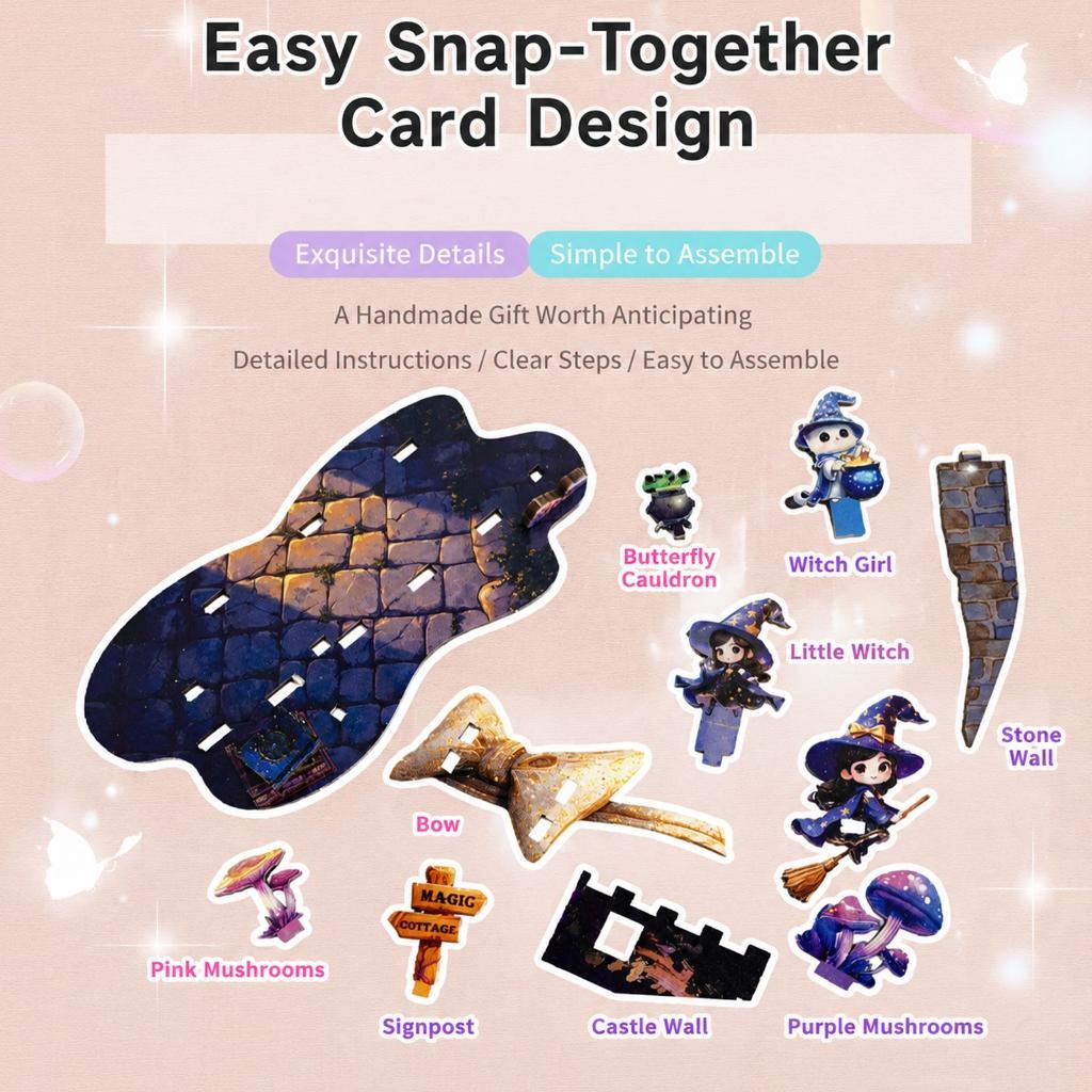 Easy snap together card design parts