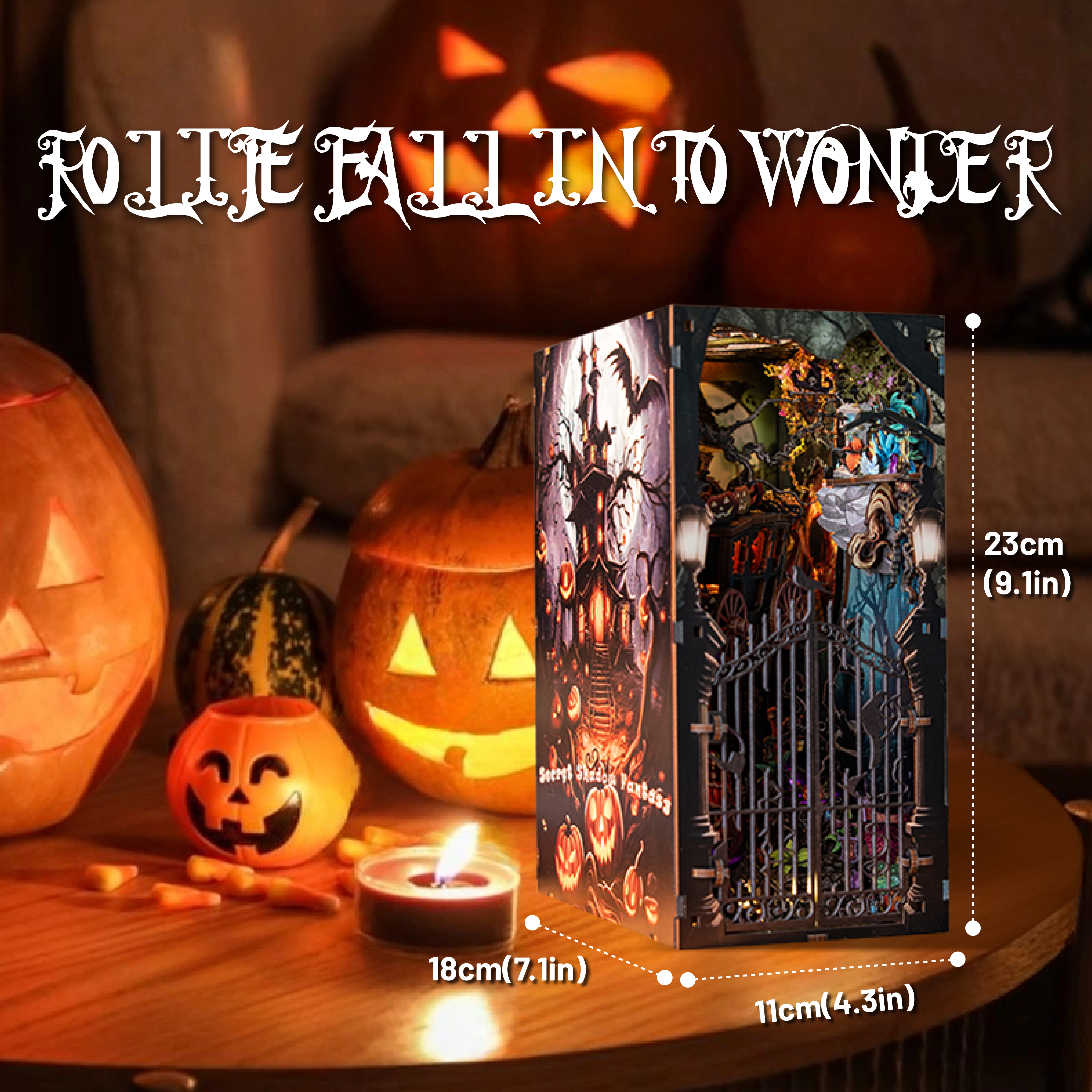 Secret Shadow Fantasy Halloween book nook size display