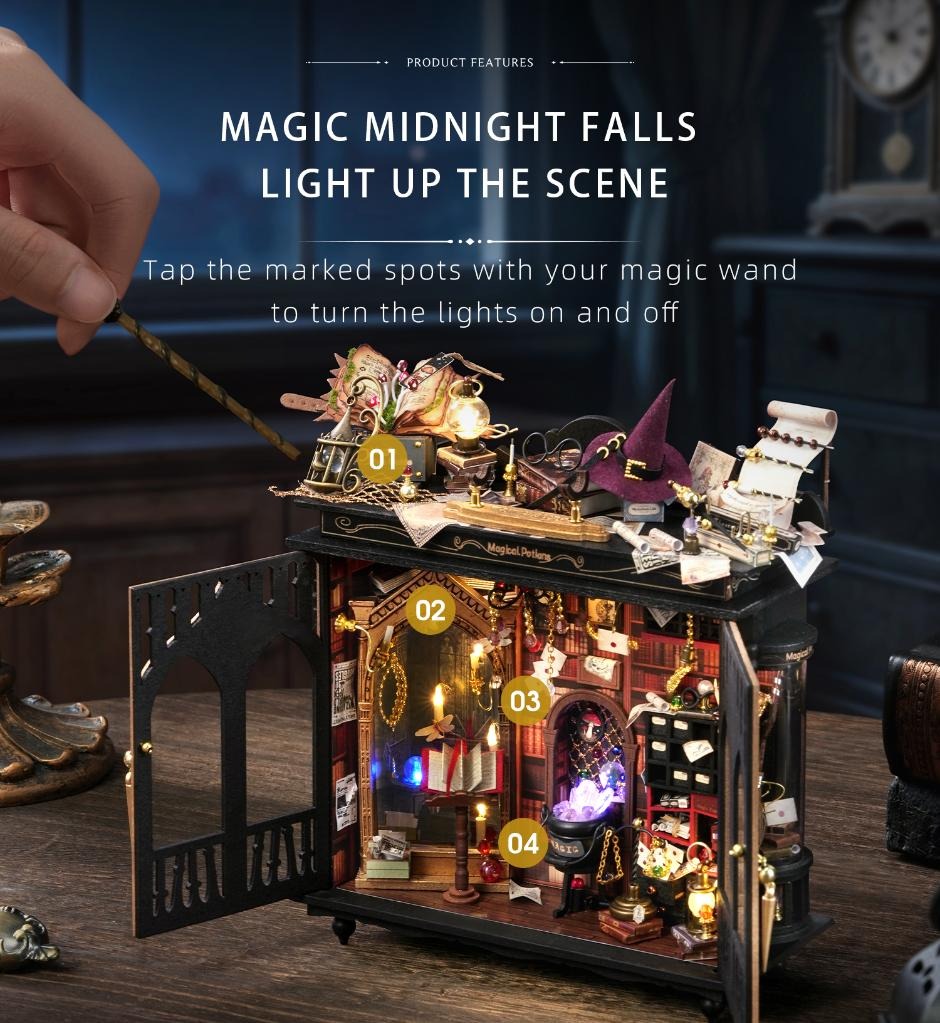 Magic wand touch control lighting for Starspell Cabinet