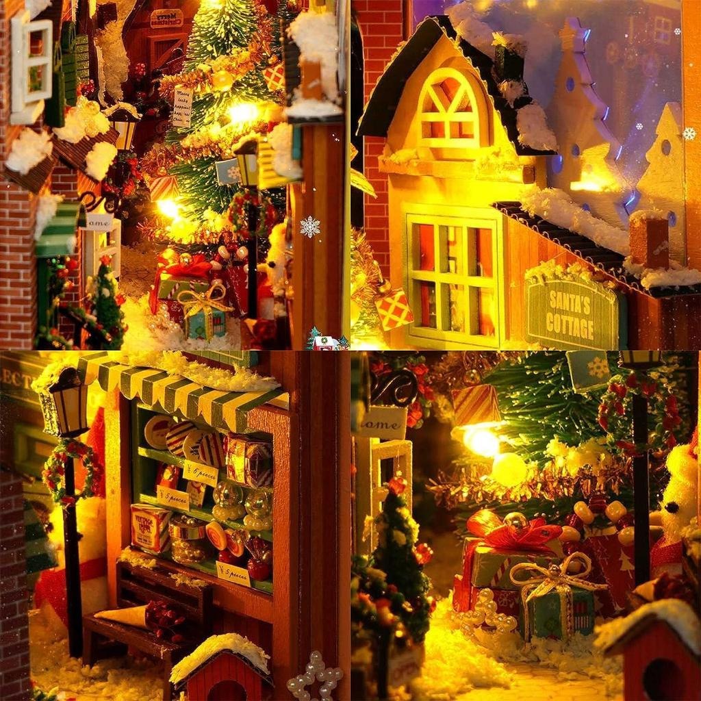 Christmas snowy street miniature details