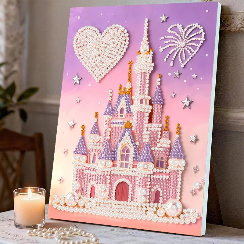 Heart castle pearl art handmade gift